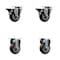 Service Caster 3.5'' Maroon Poly Wheel Swivel Top Plate Caster Set 2 Posi Brakes 2 Rigid, 4PK SCC-20S3514-PPUB-MRN-PLB-2-R-2 - alternate 1
